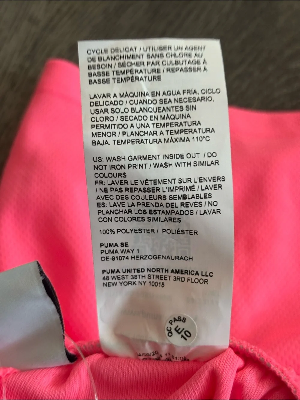 Puma Bright Pink Athletic Shorts with White Tag Detail
